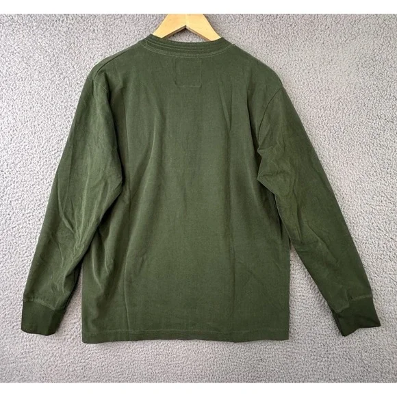 Retro Irish Heritage Collection 3-Button Henley Long Sleeve Shirt Mens L Green - Picture 4 of 10